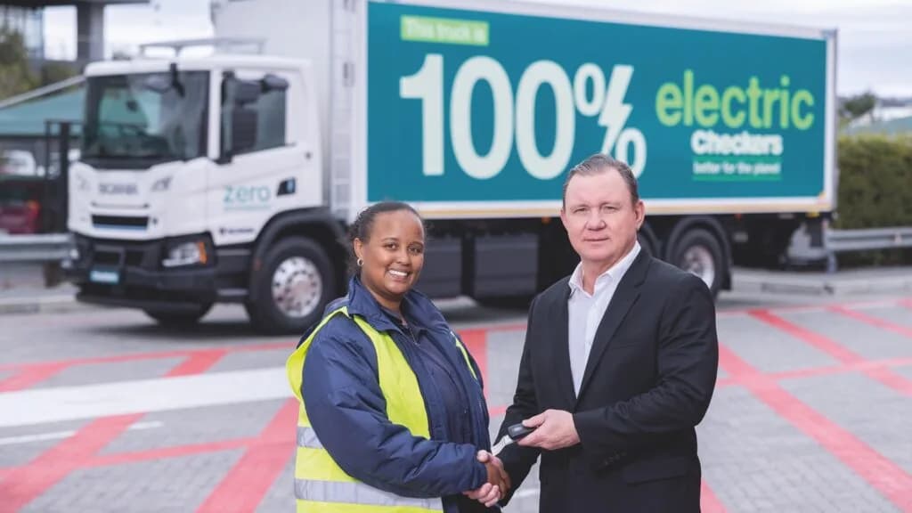 Retailer Checkers unveils first fully electric truck that glows when it's dark