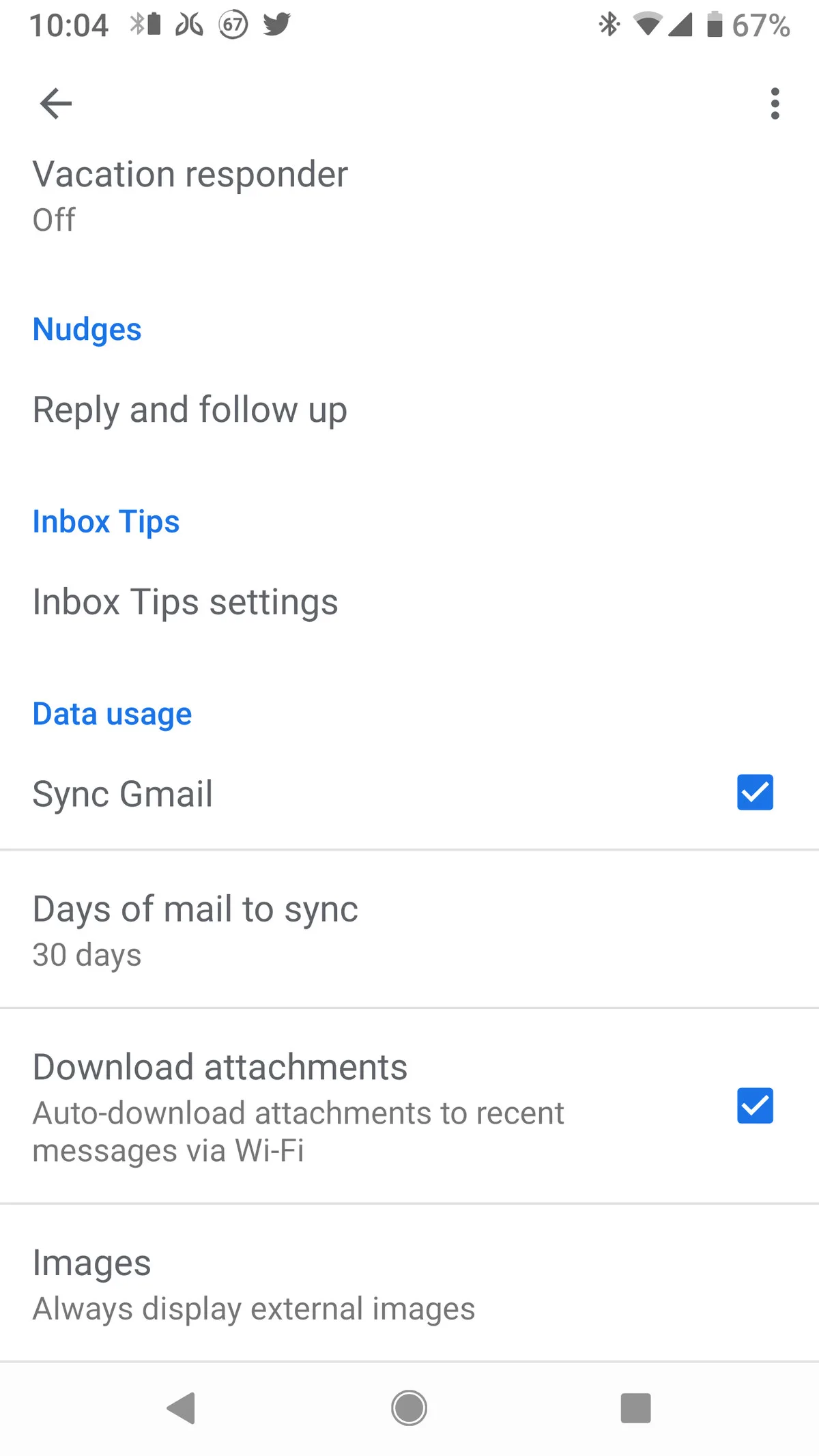 Disable image autoloading in Android Gmail: