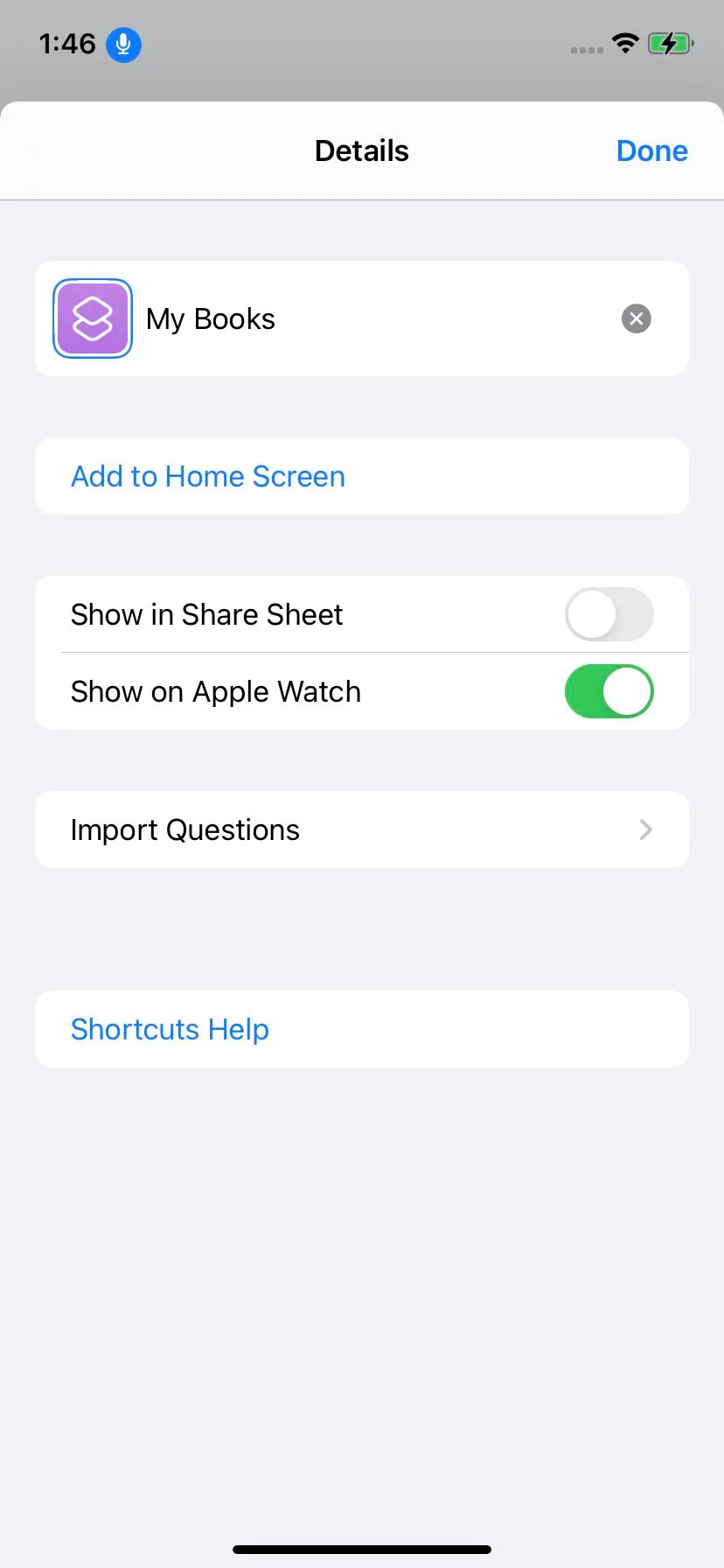 Name your shortcut and tap on “Add to Home Screen”