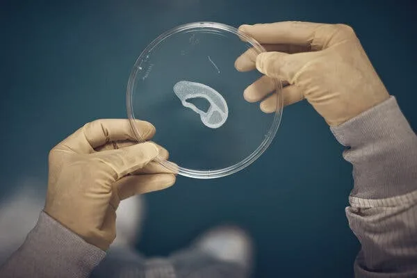 A sample ear implant made by 3DBio Therapeutics.